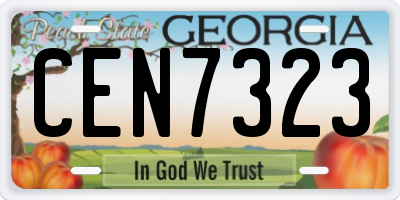 GA license plate CEN7323