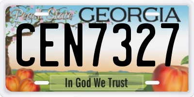 GA license plate CEN7327