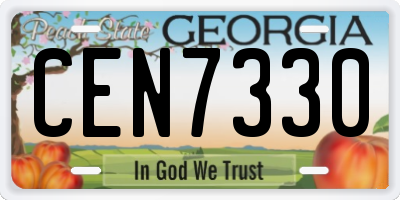 GA license plate CEN7330