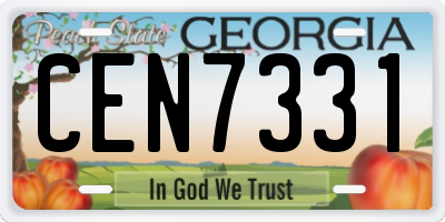 GA license plate CEN7331