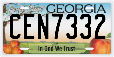 GA license plate CEN7332