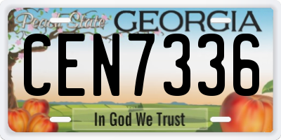 GA license plate CEN7336
