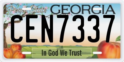 GA license plate CEN7337