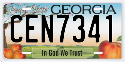 GA license plate CEN7341