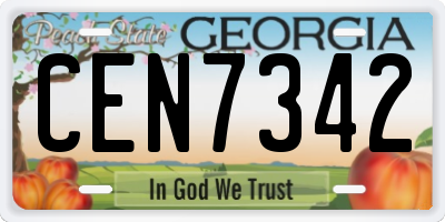 GA license plate CEN7342