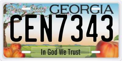 GA license plate CEN7343
