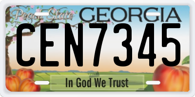 GA license plate CEN7345
