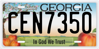 GA license plate CEN7350