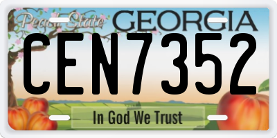 GA license plate CEN7352