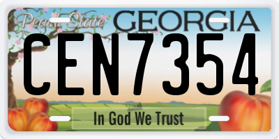 GA license plate CEN7354