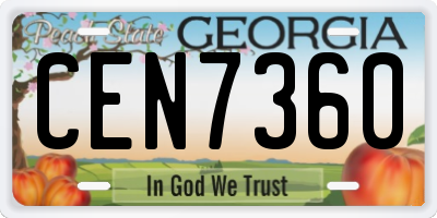 GA license plate CEN7360