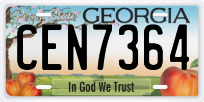 GA license plate CEN7364
