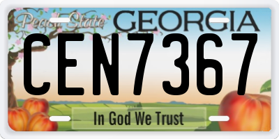 GA license plate CEN7367