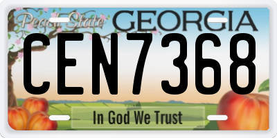 GA license plate CEN7368