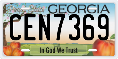 GA license plate CEN7369