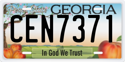 GA license plate CEN7371