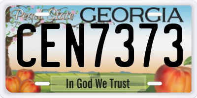 GA license plate CEN7373