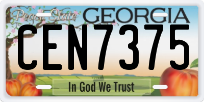 GA license plate CEN7375