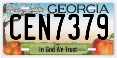GA license plate CEN7379