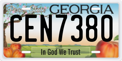 GA license plate CEN7380