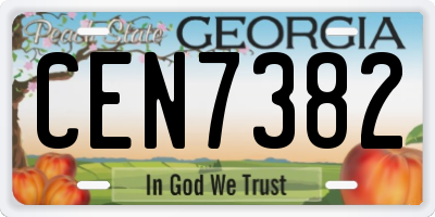 GA license plate CEN7382