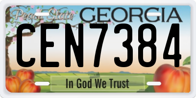 GA license plate CEN7384