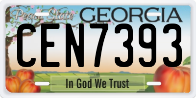 GA license plate CEN7393