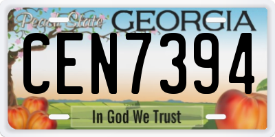 GA license plate CEN7394