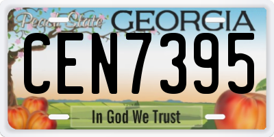 GA license plate CEN7395