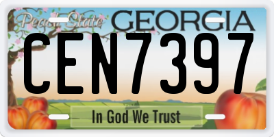 GA license plate CEN7397