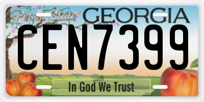 GA license plate CEN7399