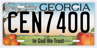 GA license plate CEN7400