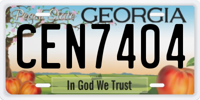 GA license plate CEN7404