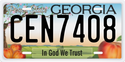 GA license plate CEN7408
