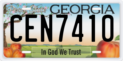 GA license plate CEN7410