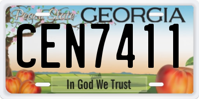 GA license plate CEN7411