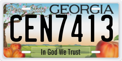 GA license plate CEN7413