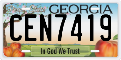 GA license plate CEN7419