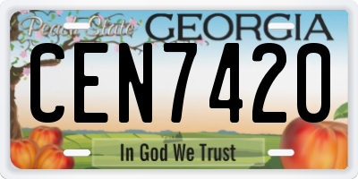 GA license plate CEN7420