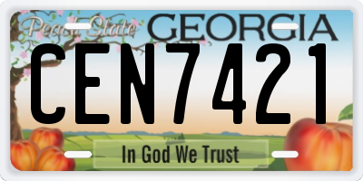 GA license plate CEN7421