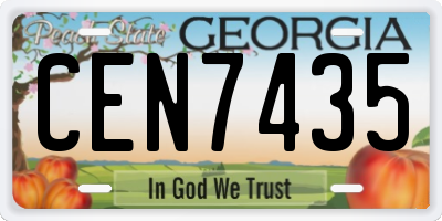 GA license plate CEN7435