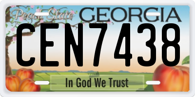 GA license plate CEN7438