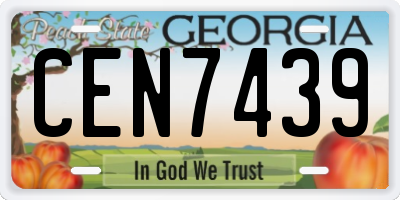 GA license plate CEN7439