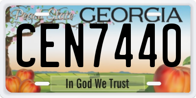 GA license plate CEN7440