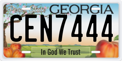 GA license plate CEN7444