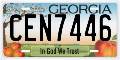 GA license plate CEN7446
