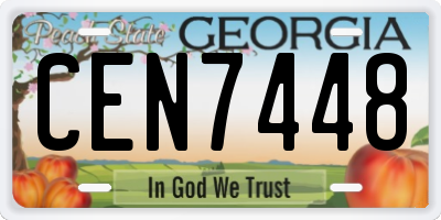 GA license plate CEN7448