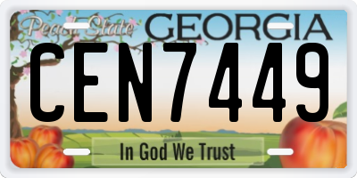 GA license plate CEN7449