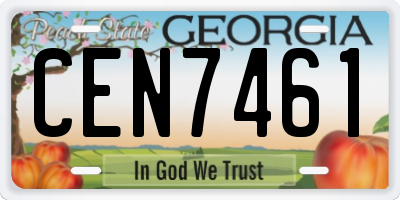 GA license plate CEN7461