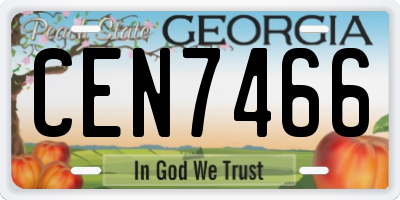 GA license plate CEN7466